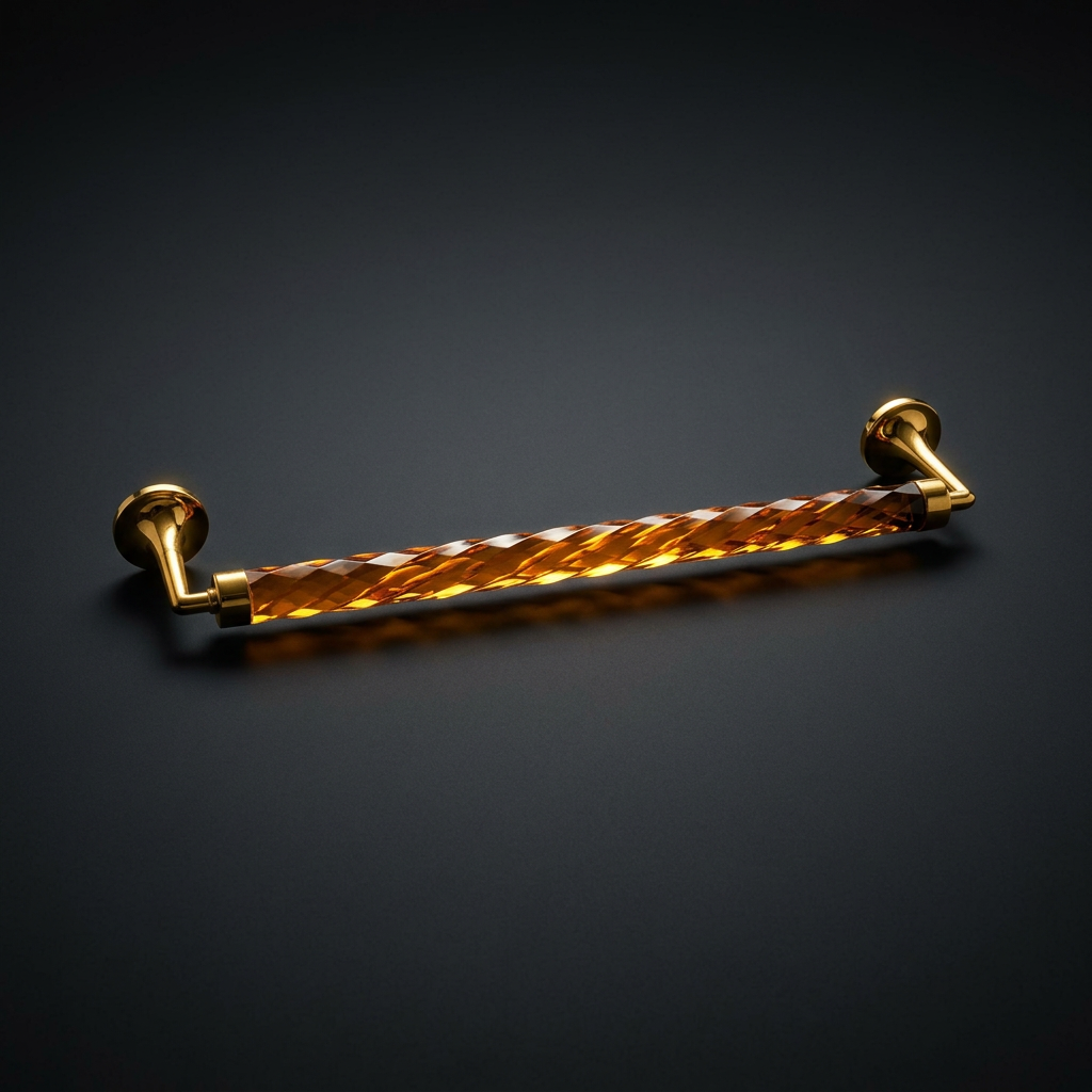 Towel Bar with Amber Glass